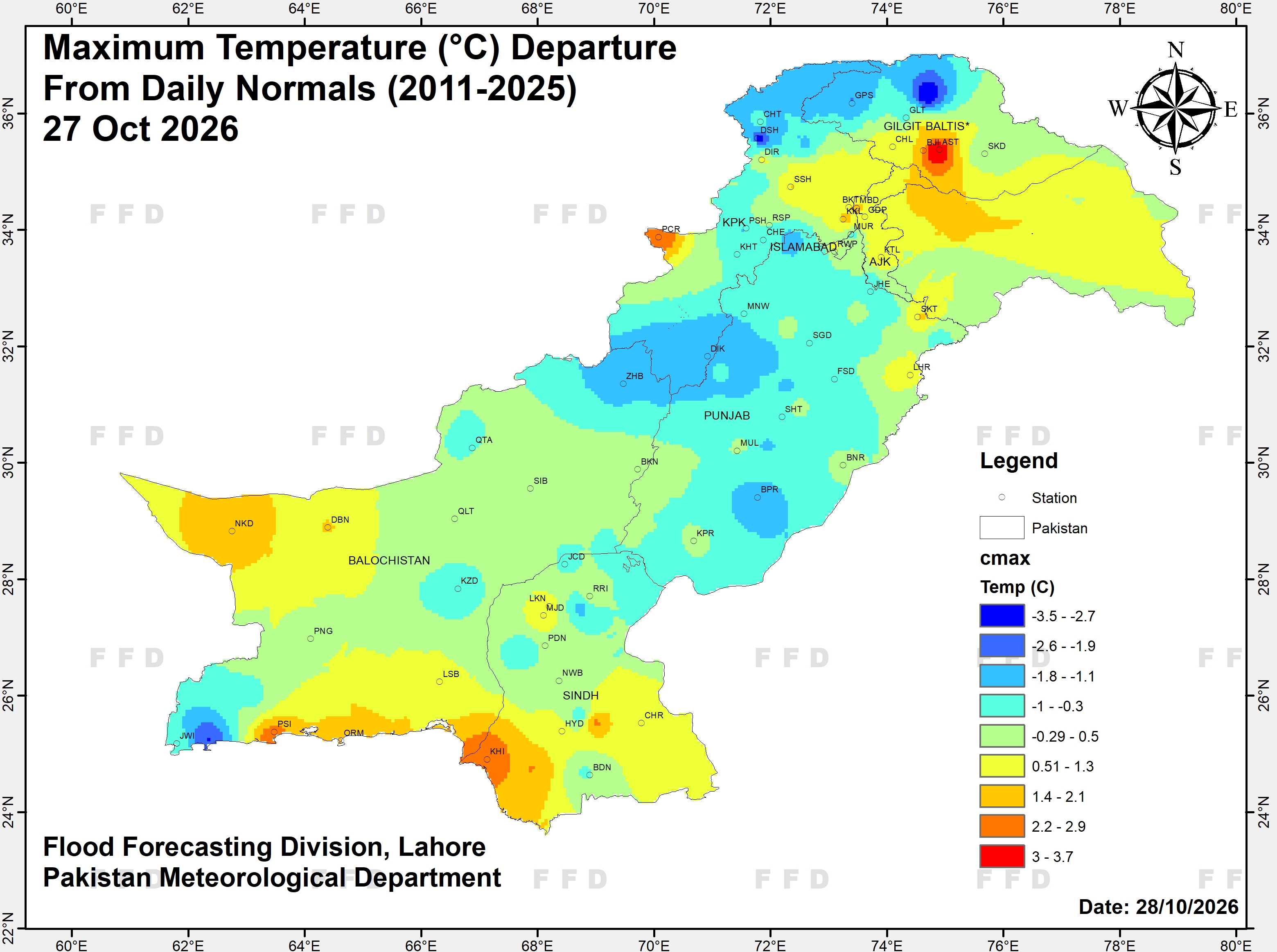 Maximum Temp Change — FFD